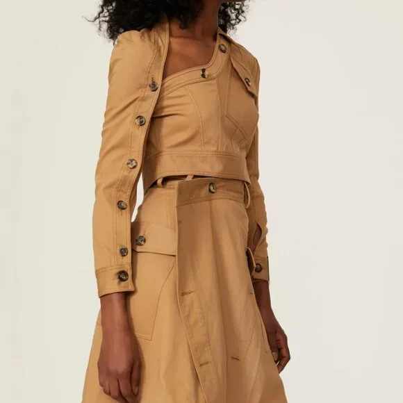 Rokh Asymmetric Button Jacket & Utility Midi Skirt Bundle US 2-4 - Picture 3 of 16